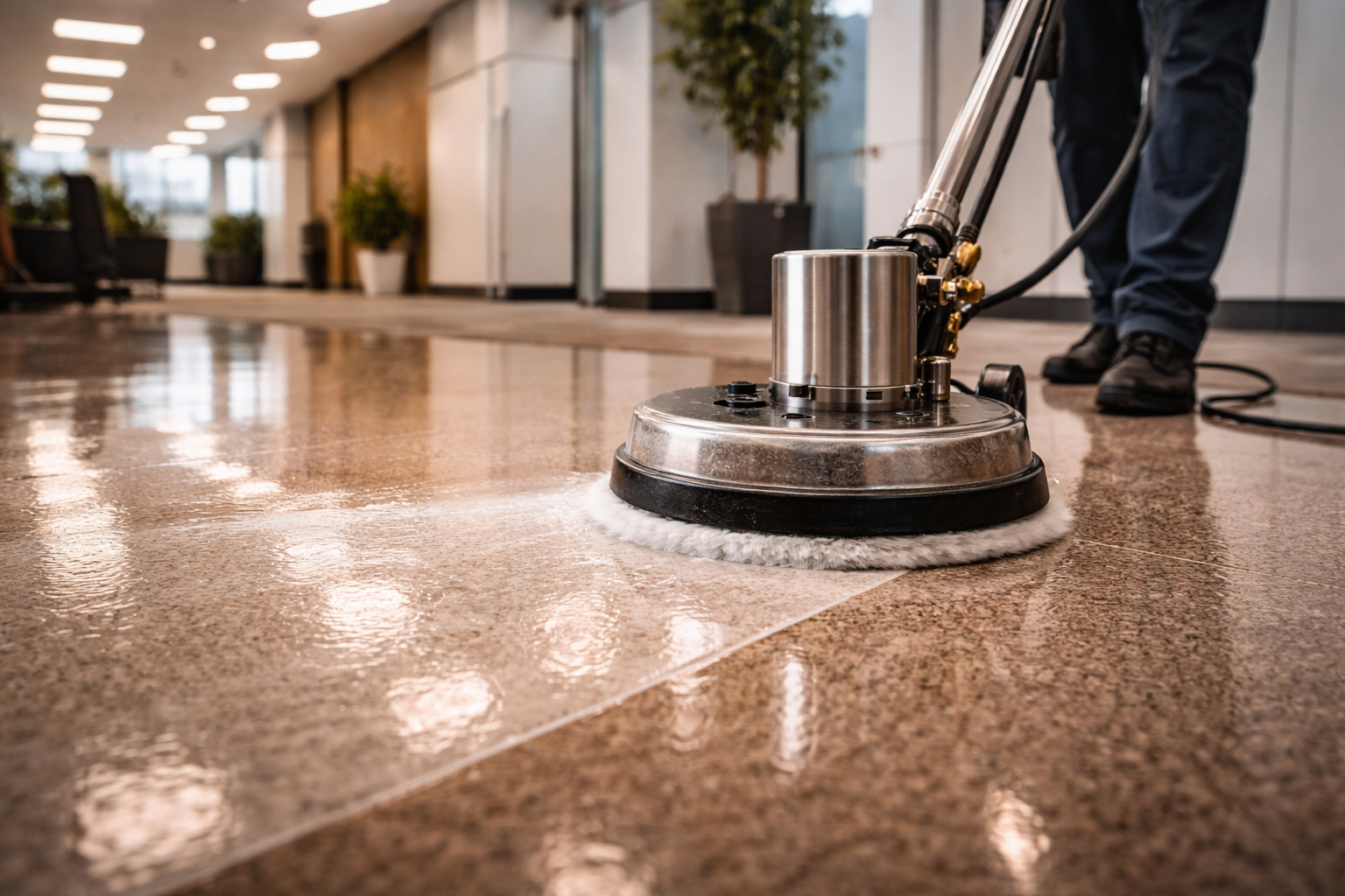 Commercial floor waxing and stripping